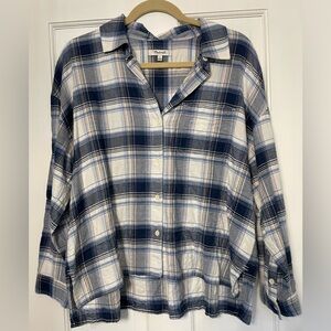 Madewell Cropped Lightweight Flannel Button Up Size M